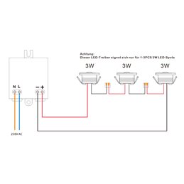 Lote de 1 mini foco empotrable de aluminio LED de 3W "Luxonix" blanco cálido con fuente de alimentación