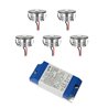 SET of 5 - LED Alu Mini Spots "Luxonix" / IP65 / 3W / 700mA / 160lm / WW (with dimmable power supply)