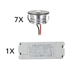 1W VBLED LED Mini Recessed Spotlight "ALDYNE" Silver - 12VDC - IP65 - 3000K