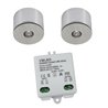 Set van 2 3W LED minispots / plafondinbouwspots / IP65 / WW / incl. dimbare voedingseenheid