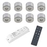 VBLED - LED-Lampe, LED-Treiber, Dimmer online beim Hersteller kaufen|8er Set 3W LED Mini Spot Aufbaustrahler warmweiß dimmbar mit Funk Netzteil und Fernbedienung