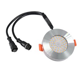 6W RGB+WW 12V DC LED inbouwarmaturen met ingangs- en uitgangskabelaansluiting