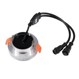 6W RGB+WW 12V DC LED inbouwarmaturen met ingangs- en uitgangskabelaansluiting