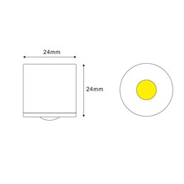 1W Mini Opbouwspot - Aldyne - IP44 - 3000K