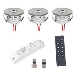 Set of 5 "Pialux" mini recessed spotlights 3W 700mA 190lm warm white with dimmable power supply unit