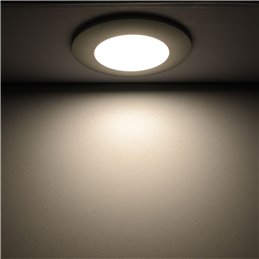 Set of 4 LED recessed spotlights with 3 level LED dimmer 12VDC 3W 3000K warm white aluminium recessed furniture luminaire