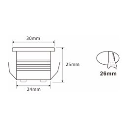 3 KIT "VISUM" 1W Mini Spot da incasso IP65 Bianco caldo Incl. Trasformatore LED 6W