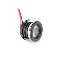 1W Min LED inbouwspot "Visum" zwart 12VDC IP65 3000K