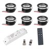 6 KIT "FORTIS" 3W LED alluminio mini faretto da incasso bianco caldo con alimentazione radio RF 12VDC