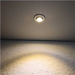 Set van 1W LED mini inbouwspots - "FOCOS" Minispot - 12V DC - IP44 - 3000K - Zwenkbaar - Zilver