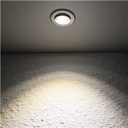 mini spot da incasso a 3W LED - Minispot "OCULOS" - 12V DC - IP44 - 3000K - Orientabile - Argento