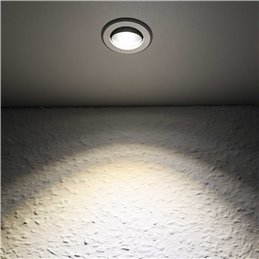 Set of 12 3W LED Mini Recessed Spotlights - "OCULOS" Minispot 3000K with Radio Power Supply and Remote Control Silver
