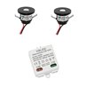 Juego de 2 mini focos empotrables LED de 1W "ALDYNE" negro - 12VDC con transformador LED