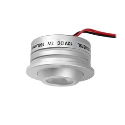 mini Spot encastré LED 1W - Minispot "FOCOS" - 12V DC - IP44 - 3000K - Orientable - Noir