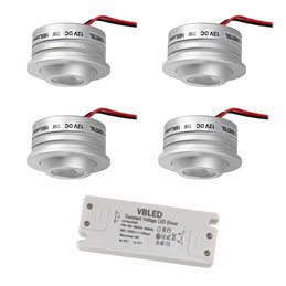 3W LED Mini Inbouwspot - "OCULOS" Minispot - 12V DC - IP44 - 3000K - Zwenkbaar - Zilver