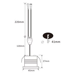 3W RGBW LED inbouwspot 12VDC zwart