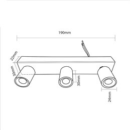 LED 3x1W warm witte opbouw plafondspot Draaibaar & zwenkbaar