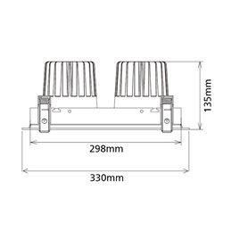 VBLED Apparecchio da incasso a LED - Doppio - 60W