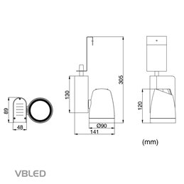 Faretto LED illuminazione negozio 25W 4000K 1850 Lumen bianco neutro