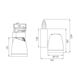 Proyector LED de carril para iluminación de tiendas 45W