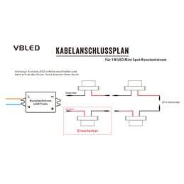 KIT de 1 - 1W LED proyector de superficie "CYLINDRO" Proyector de techo 3V 3000K