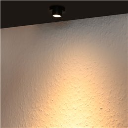 KIT of 6 - 1W LED surface mounted spotlight "CYLINDRO" ceiling spot black 3V 350 3000K