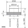 KIT van 3 - 1W LED opbouwspot "CYLINDRO" Plafond 12VDC 3000K