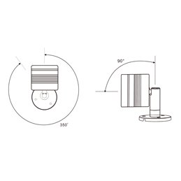 SET di 3 faretti da soffitto "ENORA" 7W RGBW 12V con telecomando IR e trasformatore