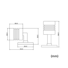 SET van 2 Mini LED plafondspot 12VDC 3W 3000K "ESKINAR" draaibaar met LED transformator