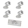 SET di 4 apparecchi LED "ESKINAR" per montaggio a parete/soffitto 3000K 3W