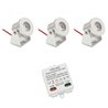 Set di 3 mini faretti da superficie da 1W rotanti e orientabili da 80lm bianco caldo con alimentatore da 6W 12VDC