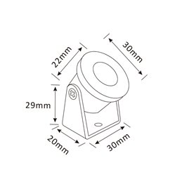 Set di 3 mini faretti da superficie da 1W rotanti e orientabili da 80lm bianco caldo con alimentatore da 6W 12VDC