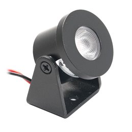 Set of 3 1W Mini Surface Mounted Spotlights Rotating & Swivelling 80lm warm white with 6W 12VDC power supply unit