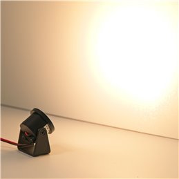 Set of 4 1W Mini Surface Mounted Spotlights Rotating & Swivelling 80lm warm white with 6W 12VDC power supply unit