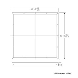 Opbouwframe voor LED-paneel met kliksysteem (62 cm x 62 cm)