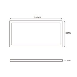 Mini LED paneel onderkast armatuur 12VDC / 7.5W / 100x200x5mm