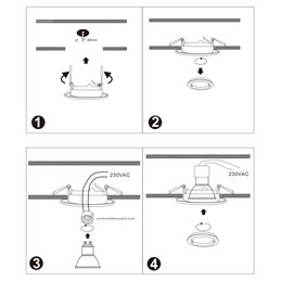 LED montageframe van aluminium - zilverkleurige optiek - rond - geborsteld - draaibaar