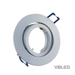 Marco de montaje LED - metal - Ø56mm - satinado - redondo - giratorio