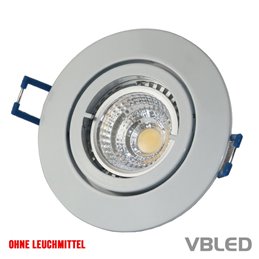 VBLED - LED-Lampe, LED-Treiber, Dimmer online beim Hersteller kaufen|LED Einbaurahmen aus Aluminium - weiße Optik - rund - glänzend - schwenkbar