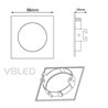 Marco de montaje LED de aluminio - cromado - angular - brillante - orientable