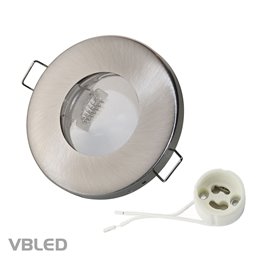 Montatura per LED in alluminio - ottica bianca - rotonda - lucida - orientabile