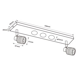 Plafón LED Long Slim, 31W, 3000K