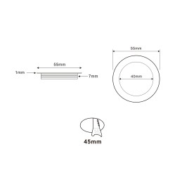 Apparecchio da incasso LED slim nero 3000K - 0,9W - ultrapiatto 12V DC