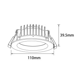 10W LED inbouwarmaturen kleurtemperatuur 2700-4000-5700K IP54 snede Ø90mm dimbaar