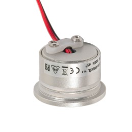 1W LED Mini Inbouwspot - "FOCOS" Minispot - 12V DC - IP44 - 3000K - Zwenkbaar - Zilver