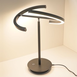 Lampada da tavolo decorativa a LED a forma di anello, Ø 28 cm, 15W 3000K 430lm 300°, alluminio, argento