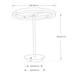 LED tafellamp Vega 18W 3000K in zwart inclusief USB-oplader