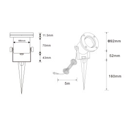 Faretto da giardino a LED Luce per laghetto da giardino 12V, acciaio inox IP68