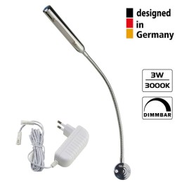 Set of 1 LED Wall Light-3W Black - 40cm Gooseneck - DIMMABLE