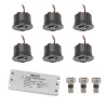 VBLED - LED-Lampe, LED-Treiber, Dimmer online beim Hersteller kaufen|6er-Set 1W LED Mini Einbauspot - "FOCOS" Minispot - 12V DC - IP20 - 3000K - Schwenkbar - Schwarz